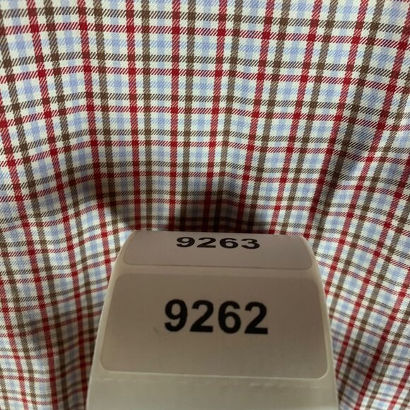 J. McLaughlin Men's Button Down Long Sleeve Red Checkered Shirt Size Large 9262 - Picture 8 of 8
